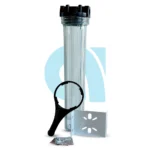 Portafiltro 2.5x20 conexión 3/4" transparente con purga NW-BR20K-PET-3/4"