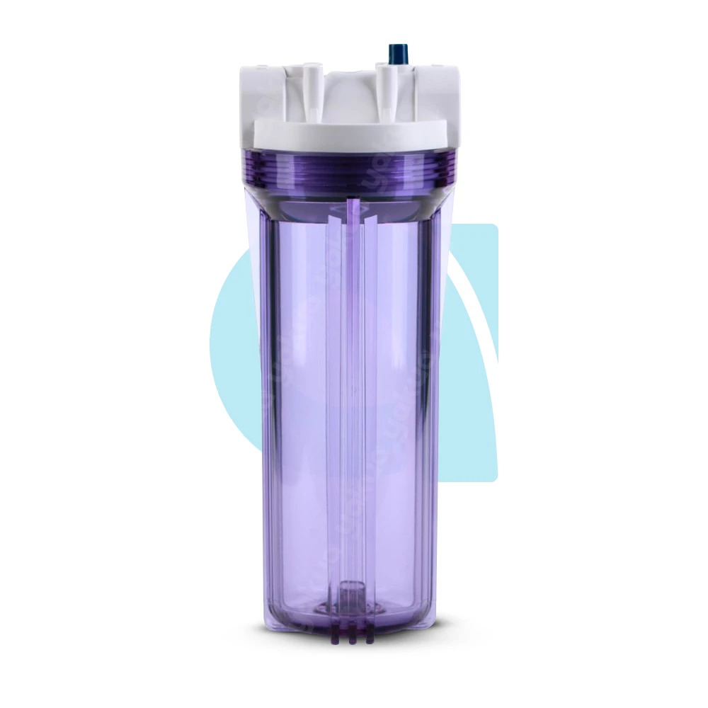 1-Portafiltro-25x10-transp-con-purga-HF3-10CLWH12PR Portafiltro 2.5x10 conex. 1/2" transparente con purga Hydronix HF3-10CLWH12PR - Imagen 1