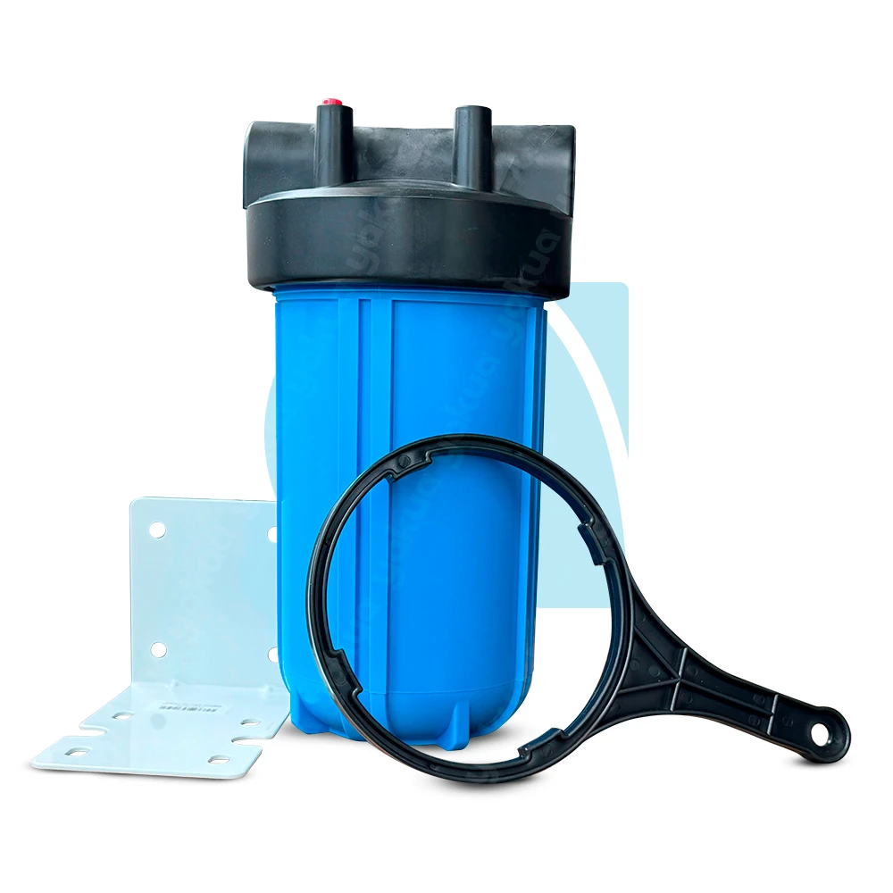 1-Portafiltro-4.5x10-conex-34-azul-con-purga Portafiltro 4.5x10 conexión 3/4" azul con purga NW-BR10M-3/4" - Imagen 1