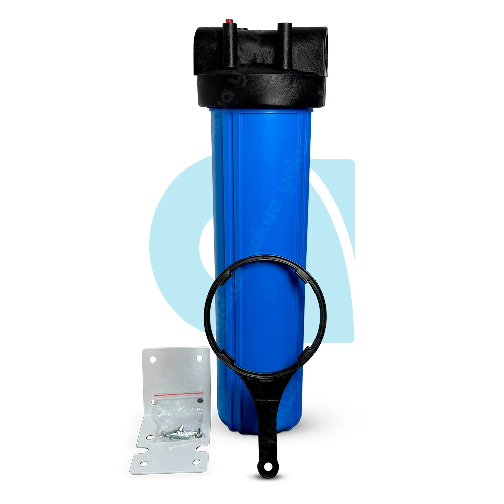 1-Portafiltro-4.5x20-conex-1.5-azul-con-purga Portafiltro 4.5x20 conexión 1-1/2" azul con purga NW-BR20L-1.5" - Imagen 1