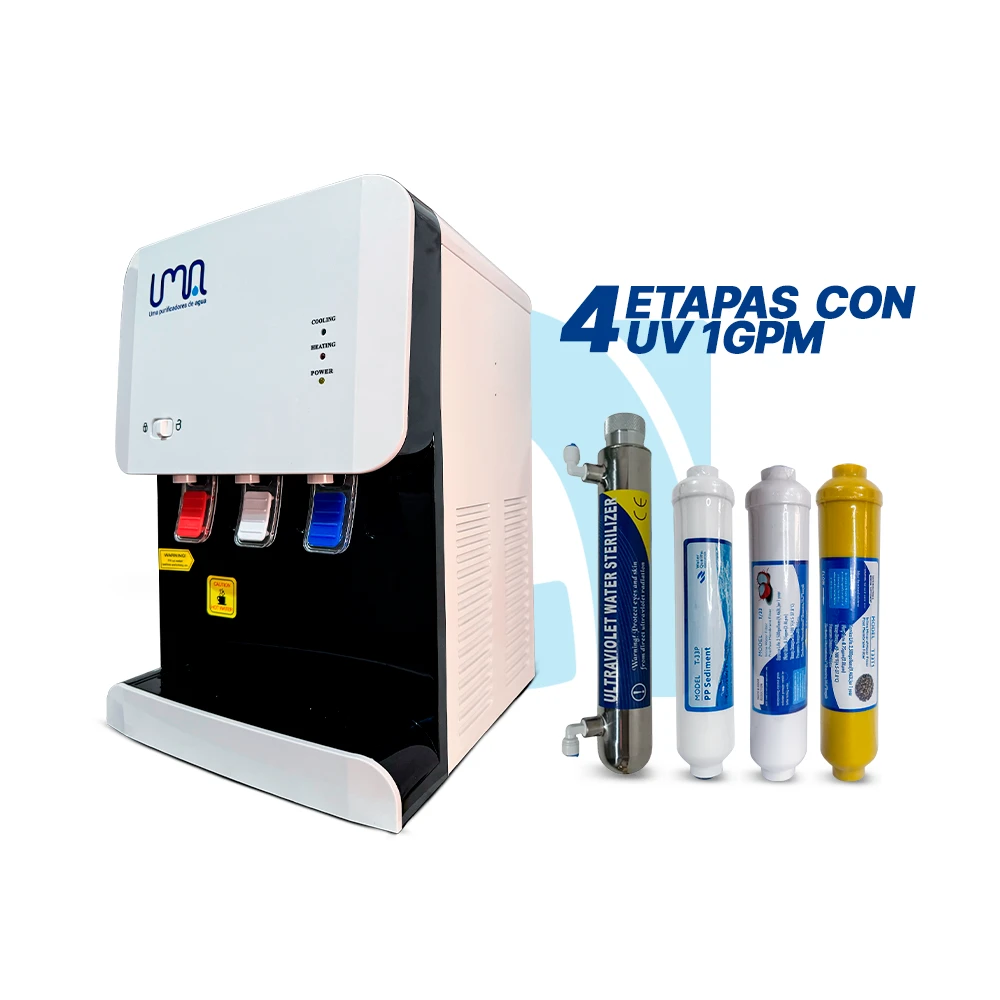 4-mini-dispensador-platinum Mini dispensador de agua 4 etapas con UV - Pro White Platinum - Imagen 1