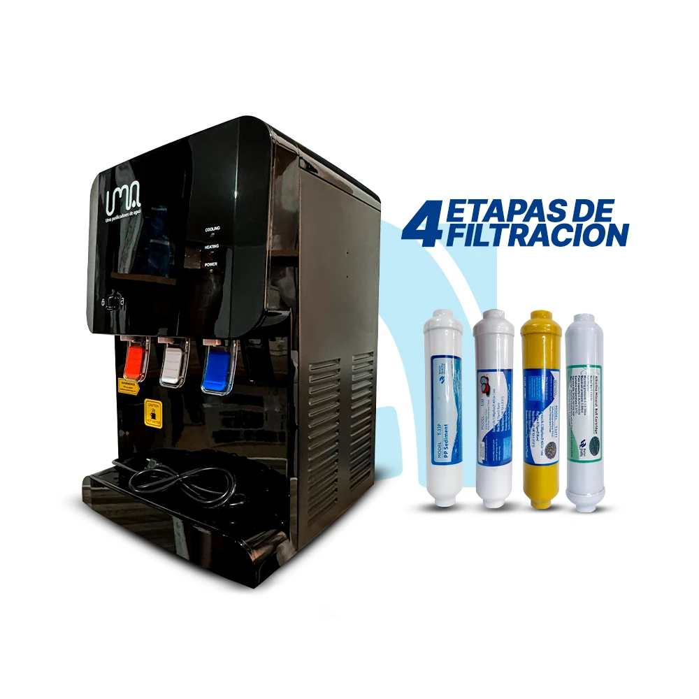 4-mini-dispensasor-alcalino Mini dispensador de agua con 4 filtros - Ultra Black Alcalino - Imagen 1