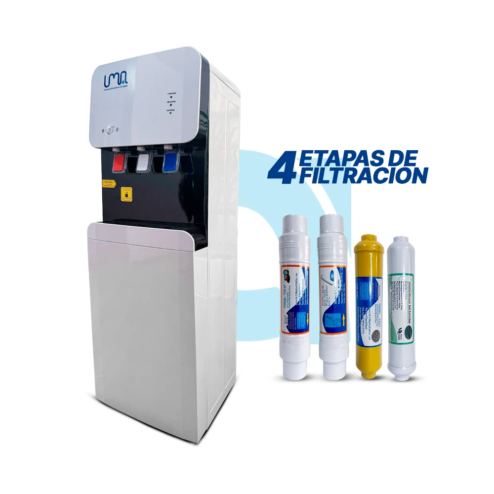 dispensadores combos-Recuperado Dispensador de agua con 4 filtros - Pro White Alcalino - Imagen 1
